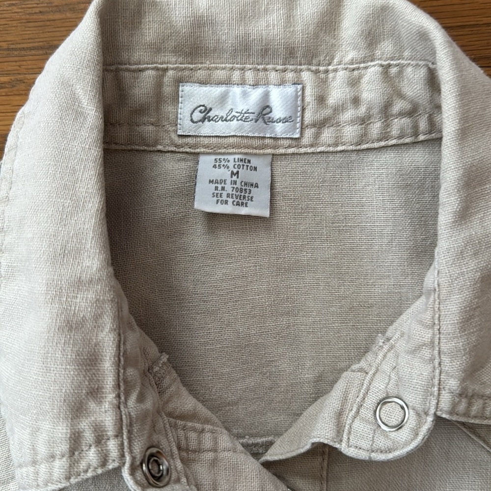 🤠Charlotte Russe linen/cotton long sleeve western shirt. Size M. - Picture 4 of 7